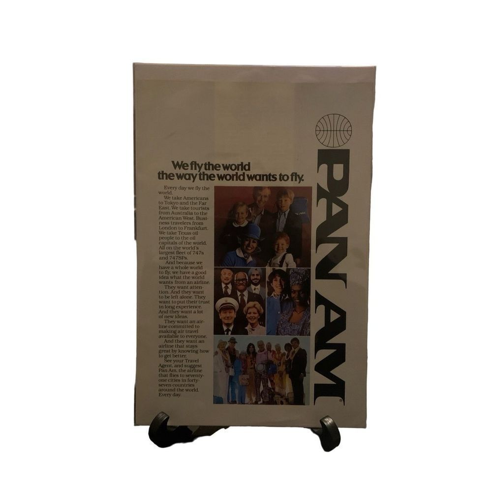 Vintage 1979 Pan Am We Fly The World The Way The World Wants To Fly Ad Advertise